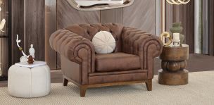 Sillón Bonded Leather Begonia Café