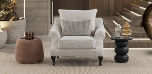 Sillón James Fiora Ecru Blanco