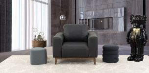 Sillón Piel Littio Negro