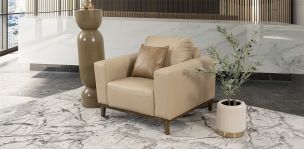 Sillón Piel Littio Beige