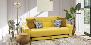 Sofá Cama Con Cama Baja Irlanda New Amarillo