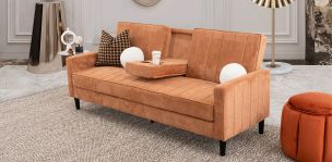 Sofá Cama Con Consola Lumo Naranja