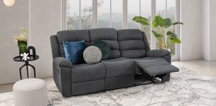 Sofá 3 Plazas Con 2 Reclinables Dublín Gris