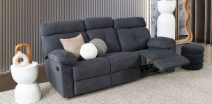 Sofá 3 Plazas Con Reclinables Estonia Gris