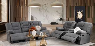 Sala Reclinable Malibu New Gris