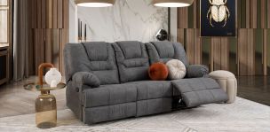 Sofá 3 Plazas Reclinable Malibu New Gris