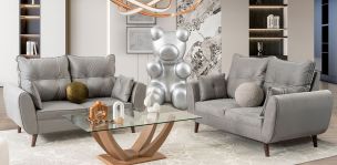 Sala Aria Soft Gris Oxford 2 Piezas