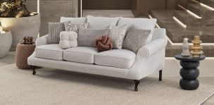 Sofá 3 Plazas James Fiora Ecru Blanco