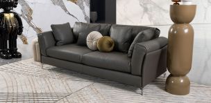 Sofá 3 Plazas Piel Kenai CL Gris (Boal)