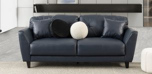 Sofá 3 Plazas Piel Match Paris Azul