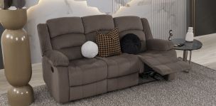 Sofá 3 Plazas Con 2 Reclinables Melbury Café