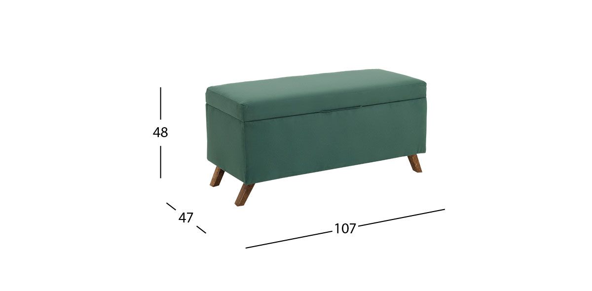 Banca Baúl Terciopelo Rod New Verde Esmeralda