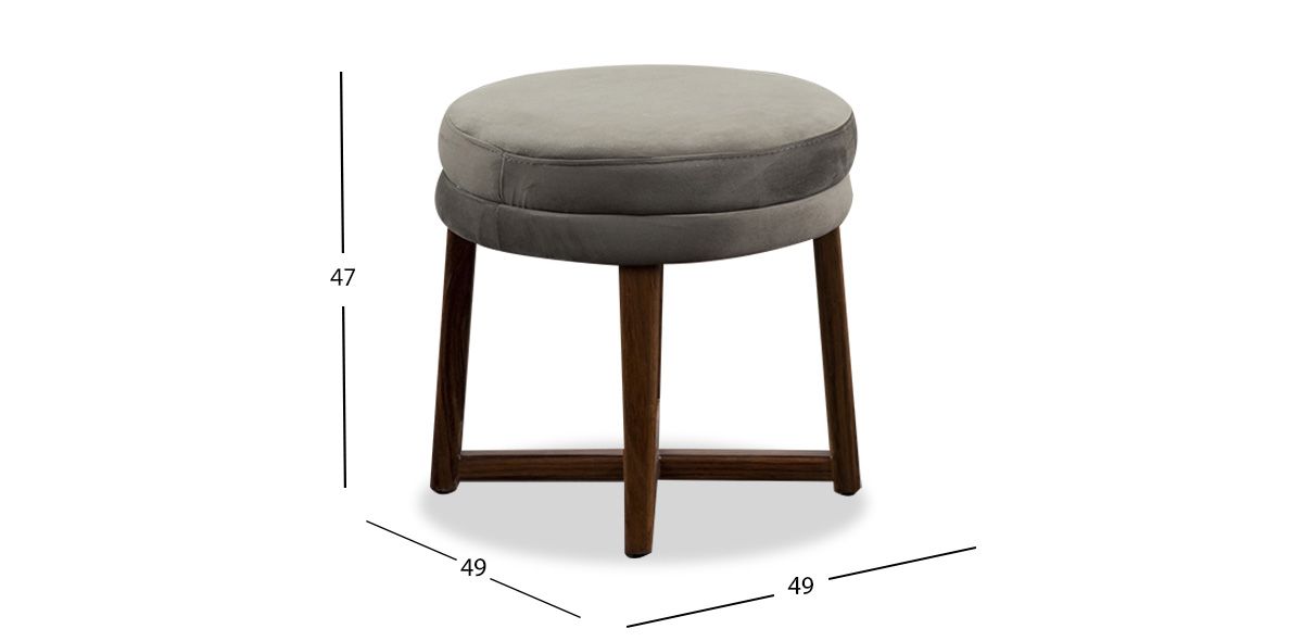 Banco Redondo Derek Gris Oxford