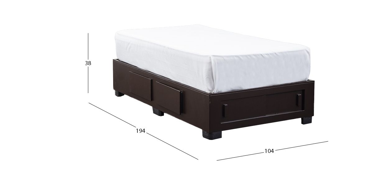 Base De Cama Cajonera Individual Koren Café Moka