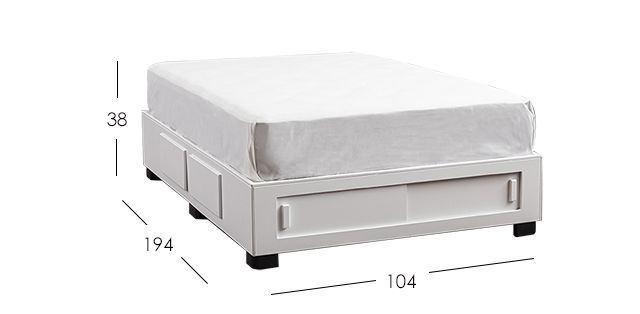 Base De Cama Cajonera Individual Koren Blanco