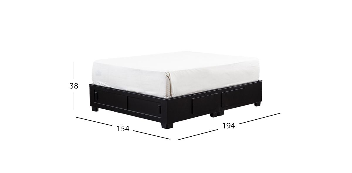 Base De Cama Cajonera Queen Size Koren Café