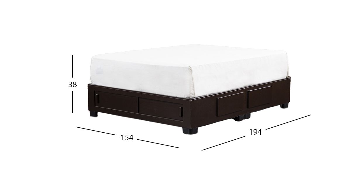 Base De Cama Cajonera Queen Size Koren Café Moka