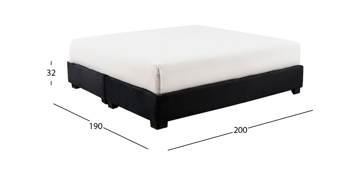 Base De Cama King Size Megan Negro