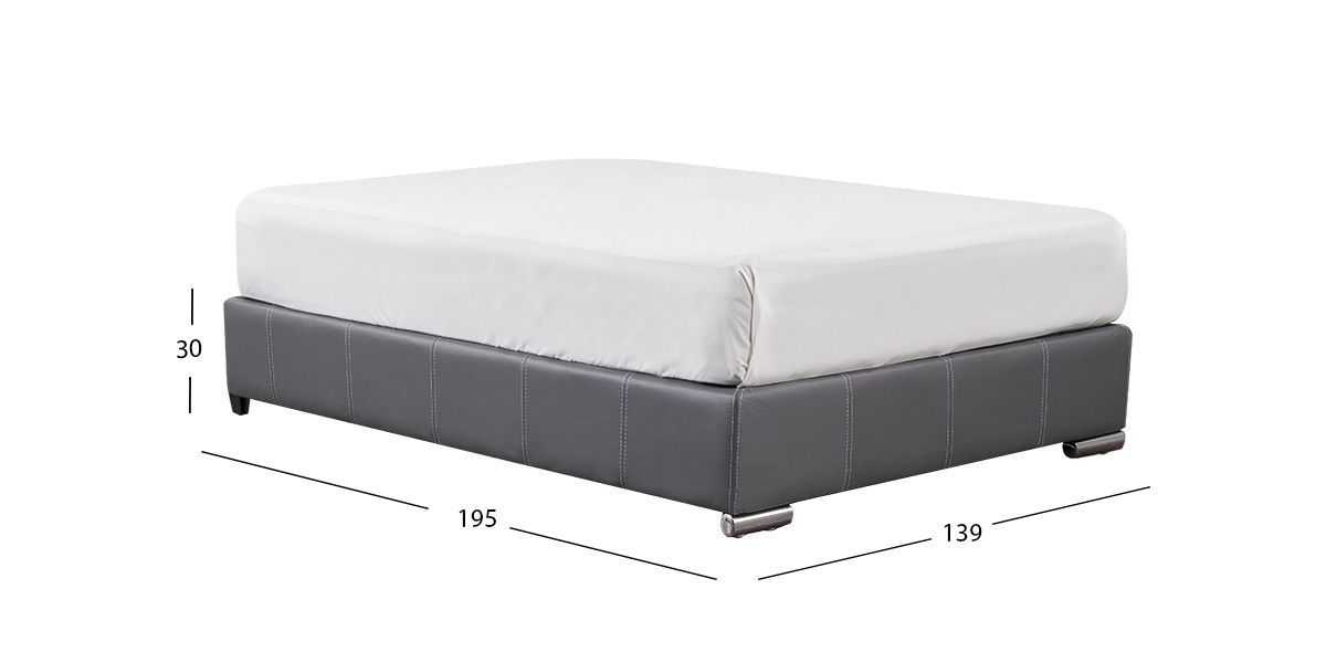 Base De Cama Matrimonial Vielka Gris