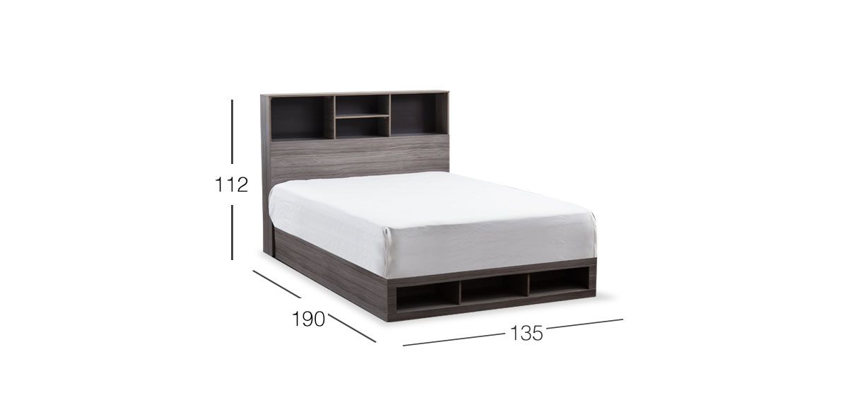 Cama Matrimonial Mateo Gris