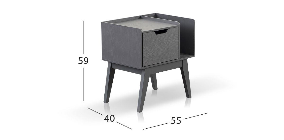 Buró Con Revistero Zeus Gris