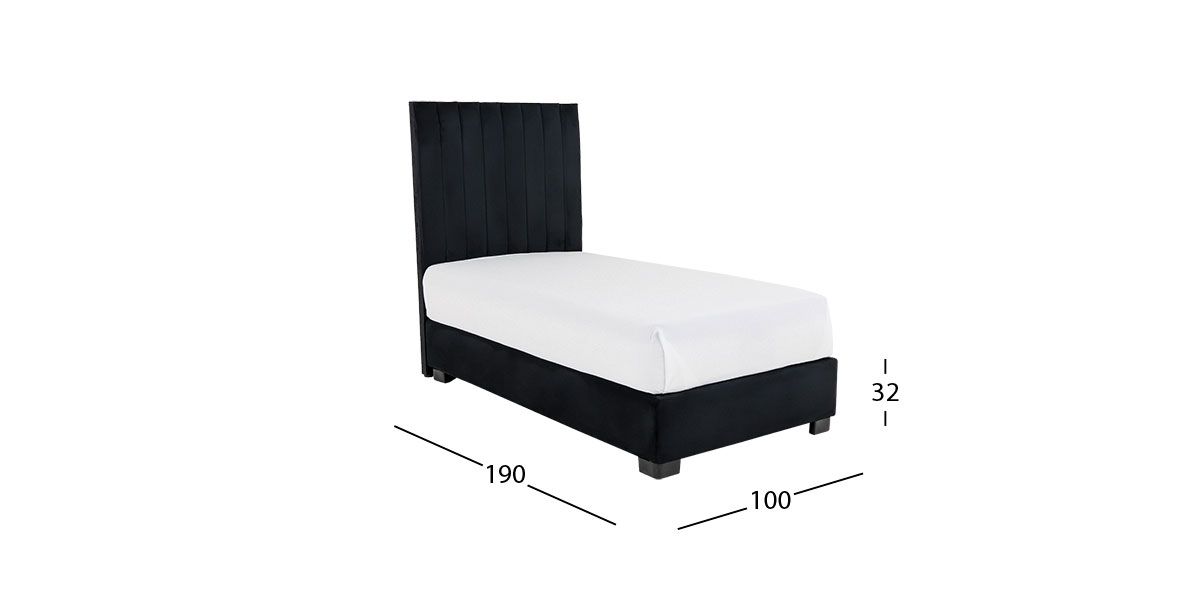 Base De Cama Individual Megan Negro