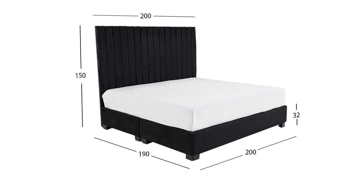 Base De Cama King Size Megan Negro