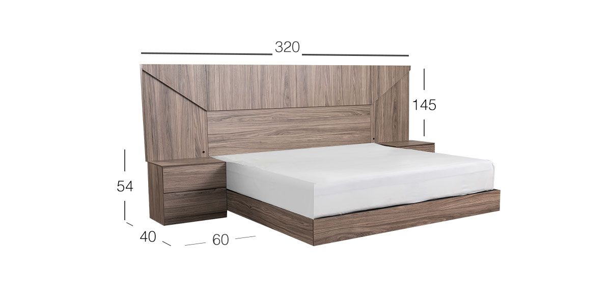 Recámara King Size Eslovenia Café Nogal 3 Piezas