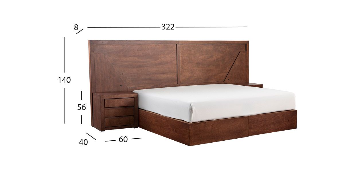 Recámara King Size Nevada Café 3 Piezas