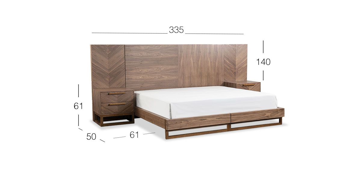 Recámara King Size Veliero CL Café Nogal 3 Piezas