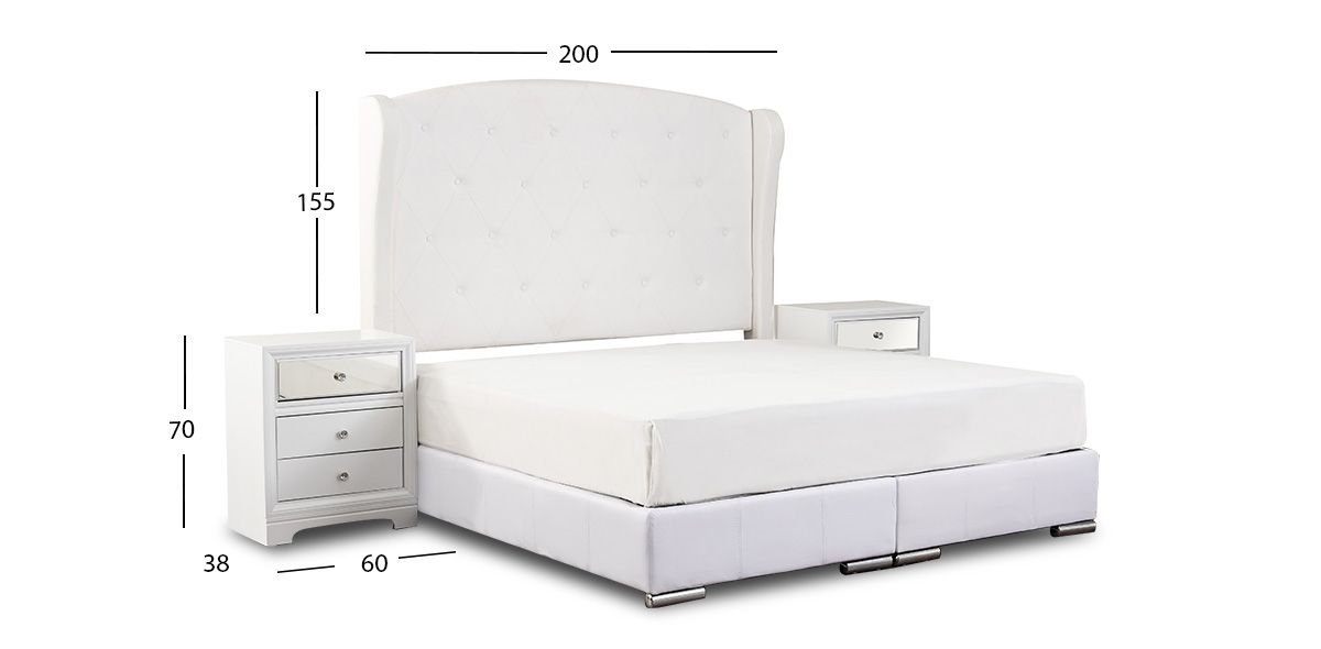 Recámara King Size Perla Plus Blanco 3 Piezas