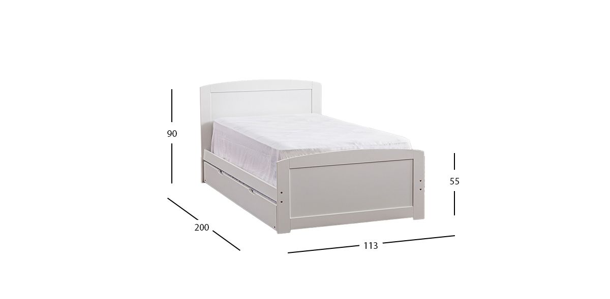 Cama Individual Con Cama Baja Tommy PL Blanco