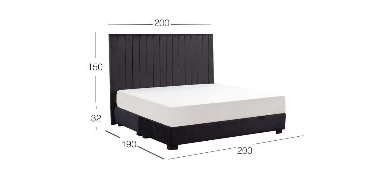 Cama King Size Megan Negro 