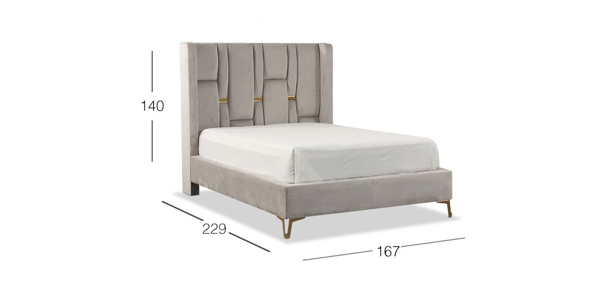 Cama Queen Size Gold Gris