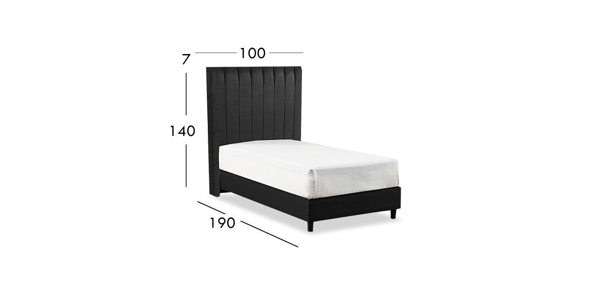 Cama Individual Megan Negro