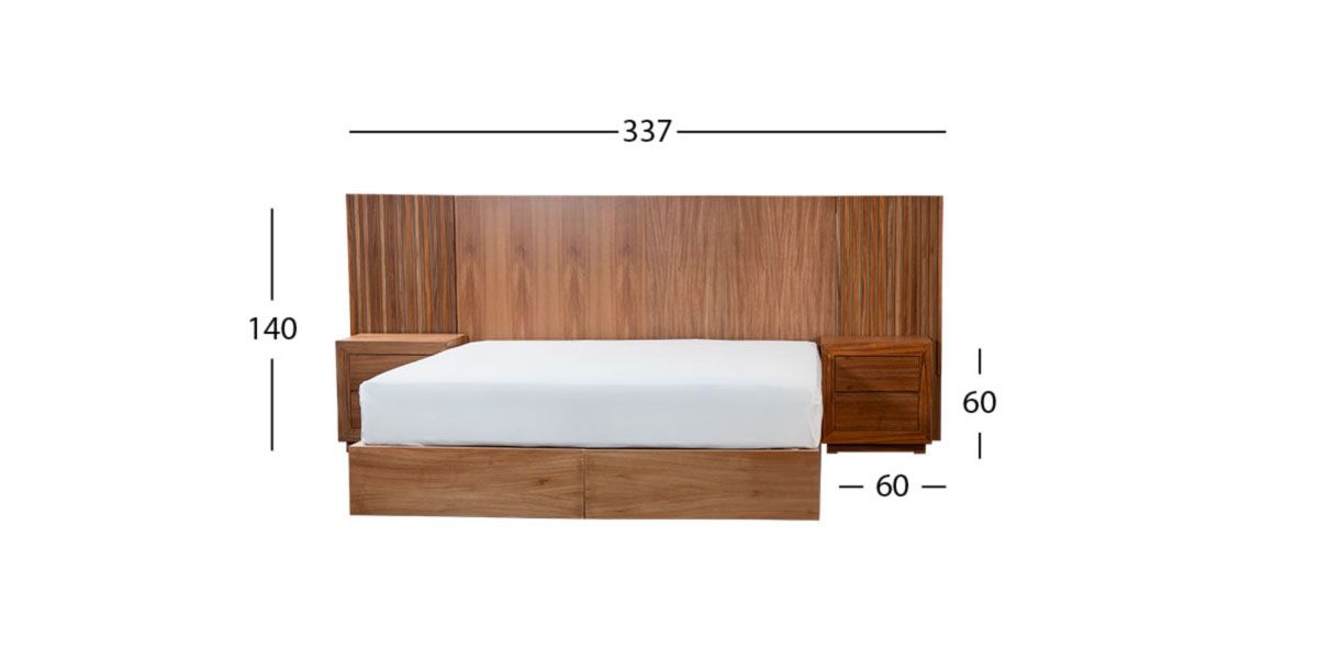 Recámara King Size Citara Nogal 3 Piezas