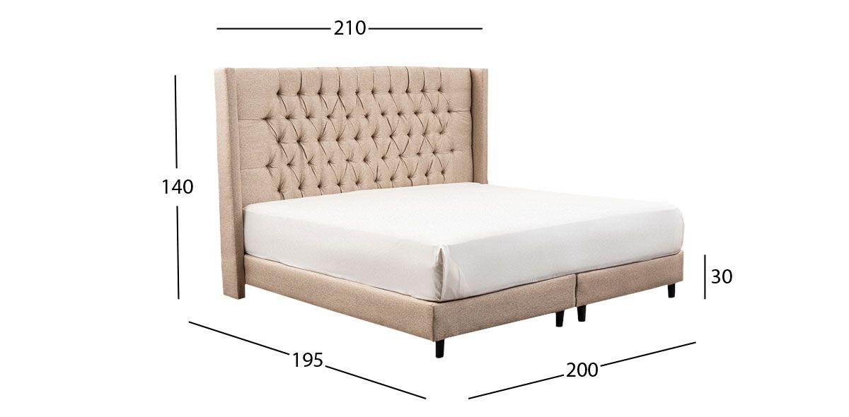 Cama King Size Estela Beige