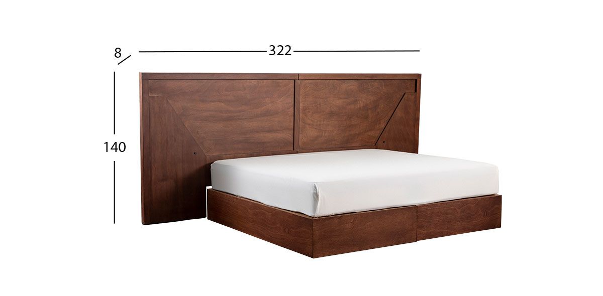 Cabecera Con Luz King Size Nevada Café