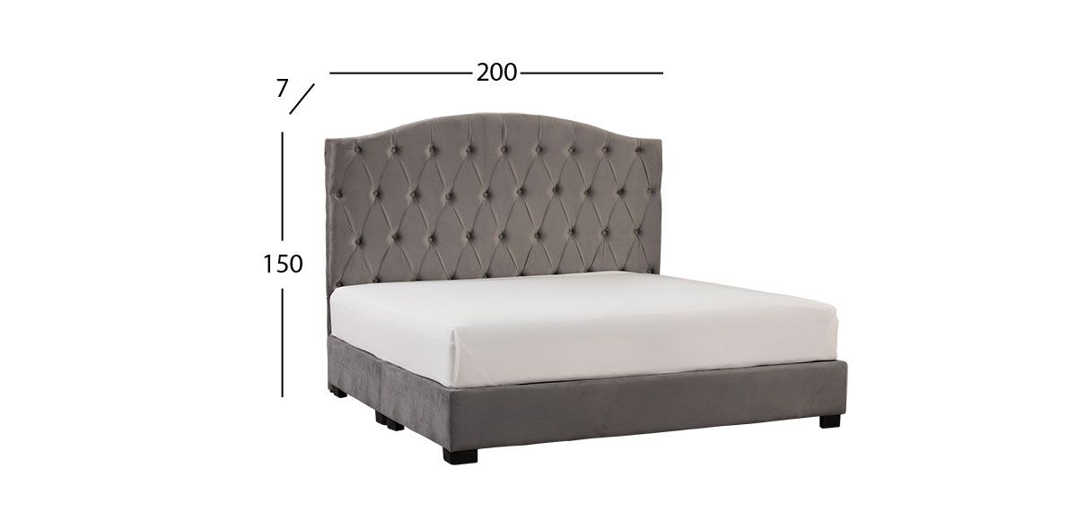 Cabecera King Size Terciopelo Zhola Gris
