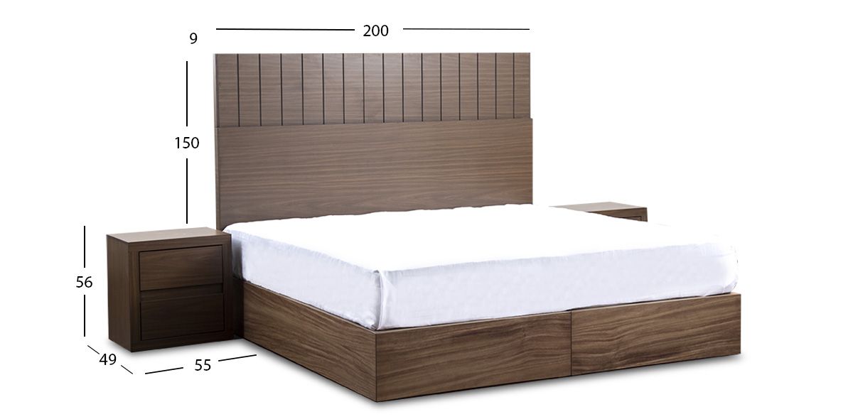 Recámara King Size Taylor Nogal 3 Piezas