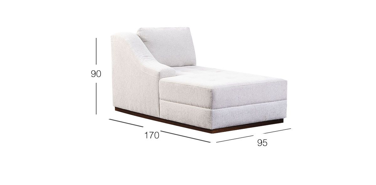 Chaise Long Brazo Izquierdo Tifany New Blanco