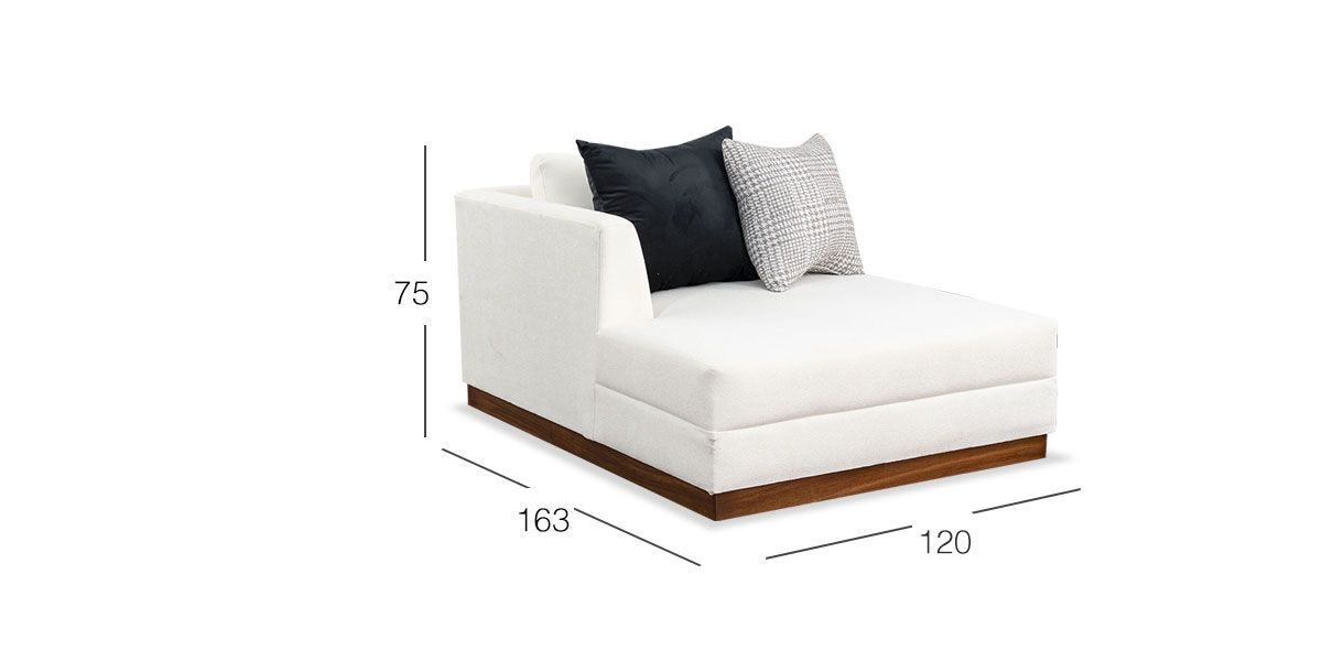 Sillón Largo Brazo Izquierdo Alice Blanco