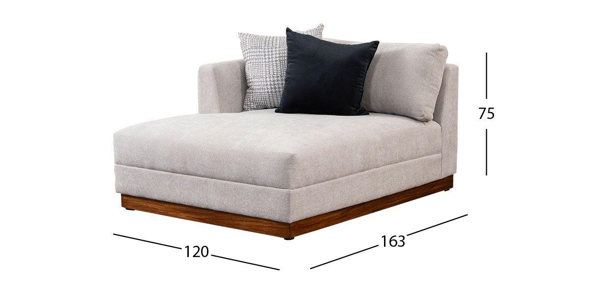 Sillón Largo Brazo Izquierdo Alice Café