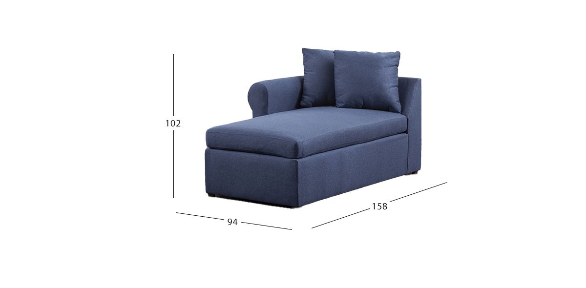 Chaise Long Brazo Izquierdo Kyra Life Azul