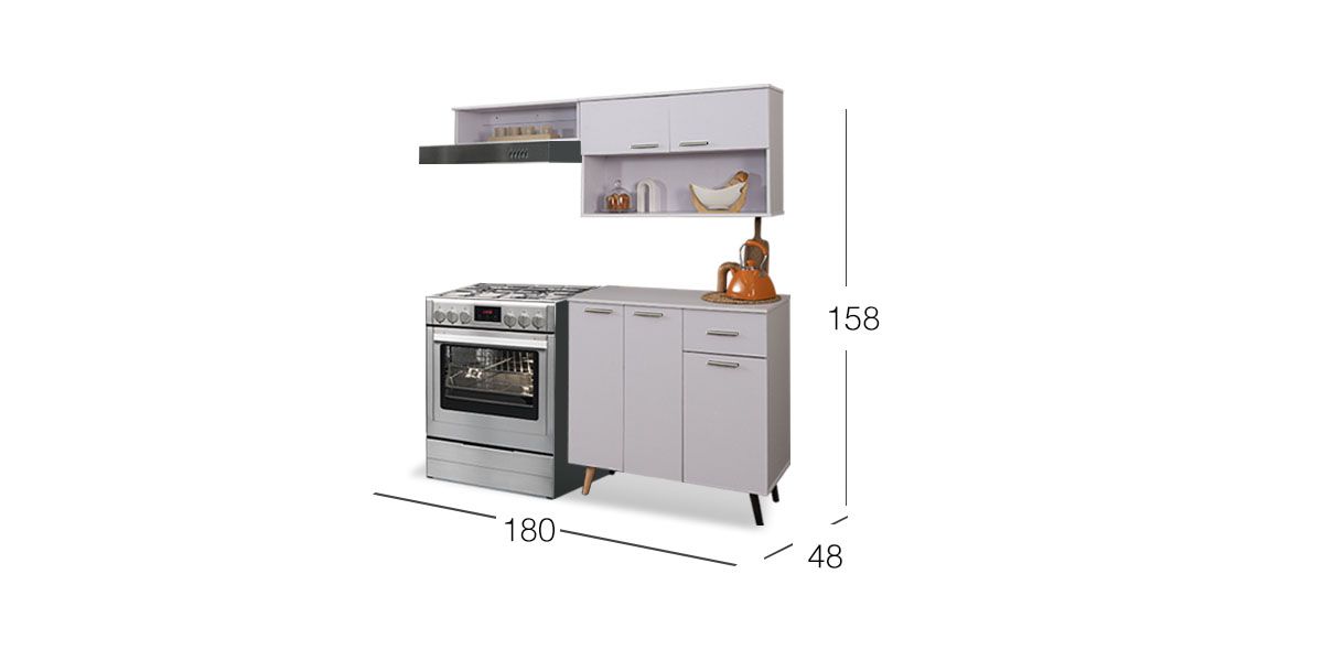 Cocina 180 Cm Sicilia Blanco