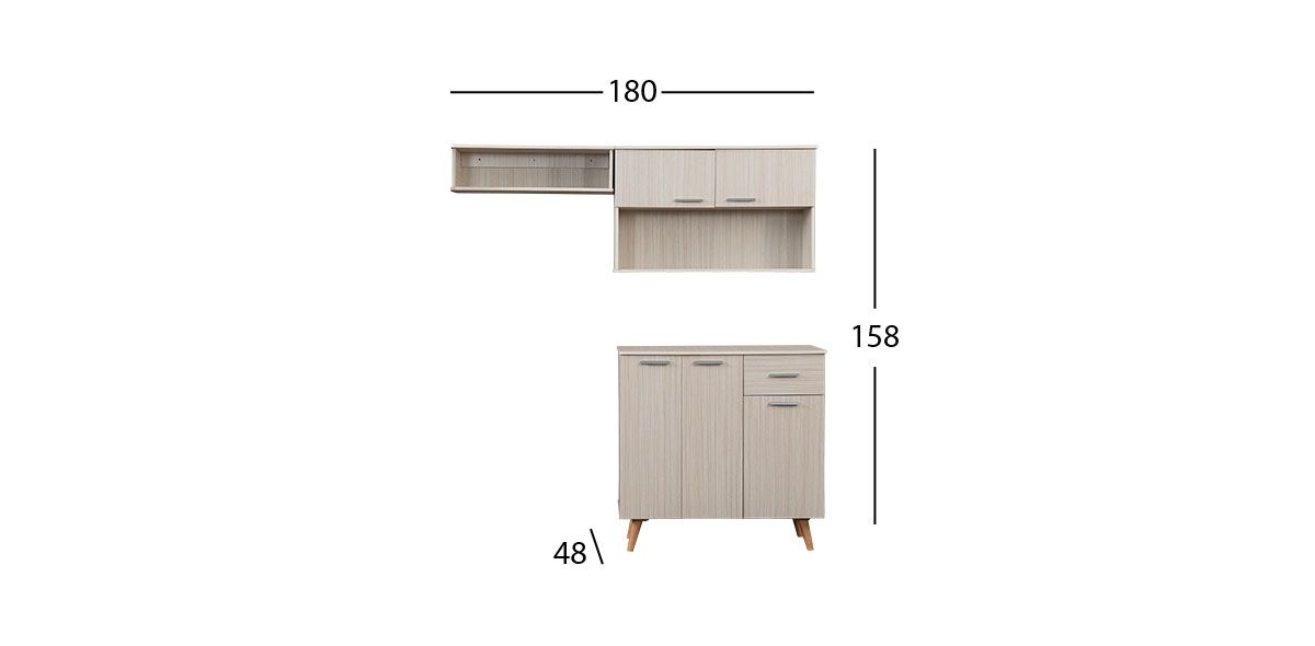 Cocina 180 Cm Sicilia Beige