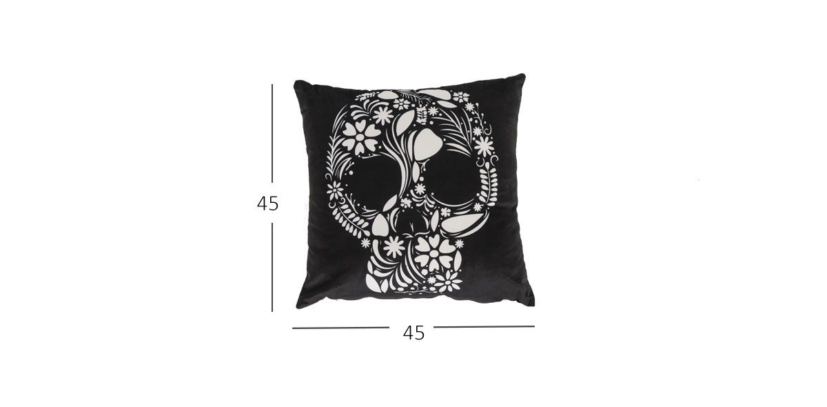 Cojín Decorativo Calavera Negro