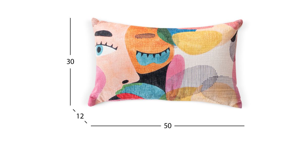 Cojín Decorativo Faces Multicolor