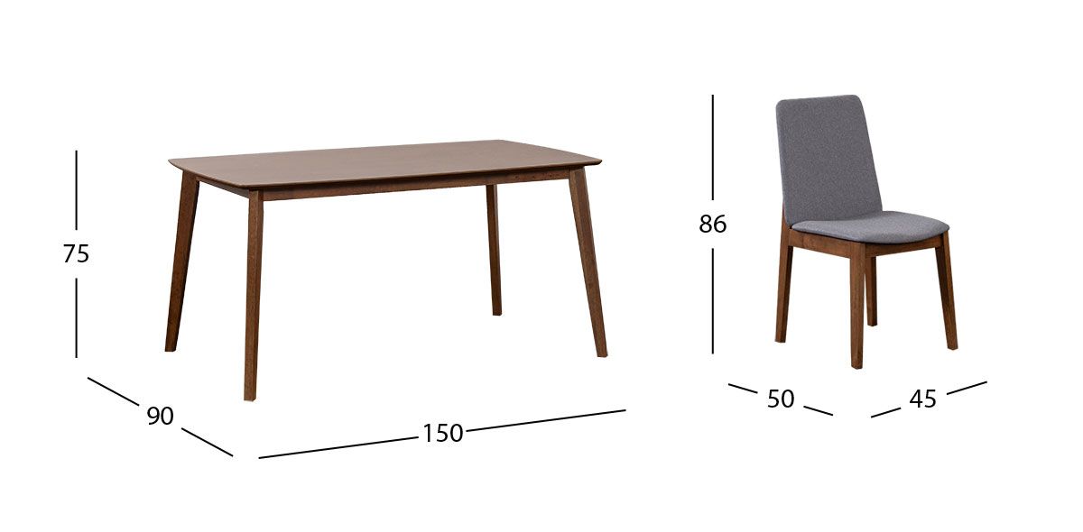 Comedor Rectangular Lexington Gris 7 Piezas