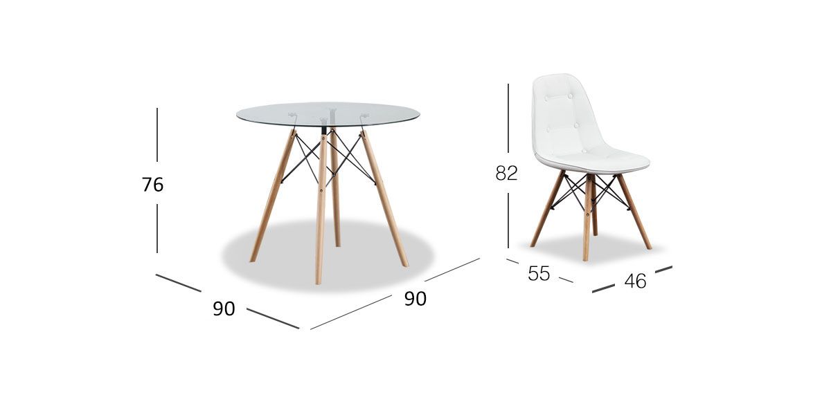 Comedor Redondo Atlas Con Sillas Angun Blanco 5 Piezas